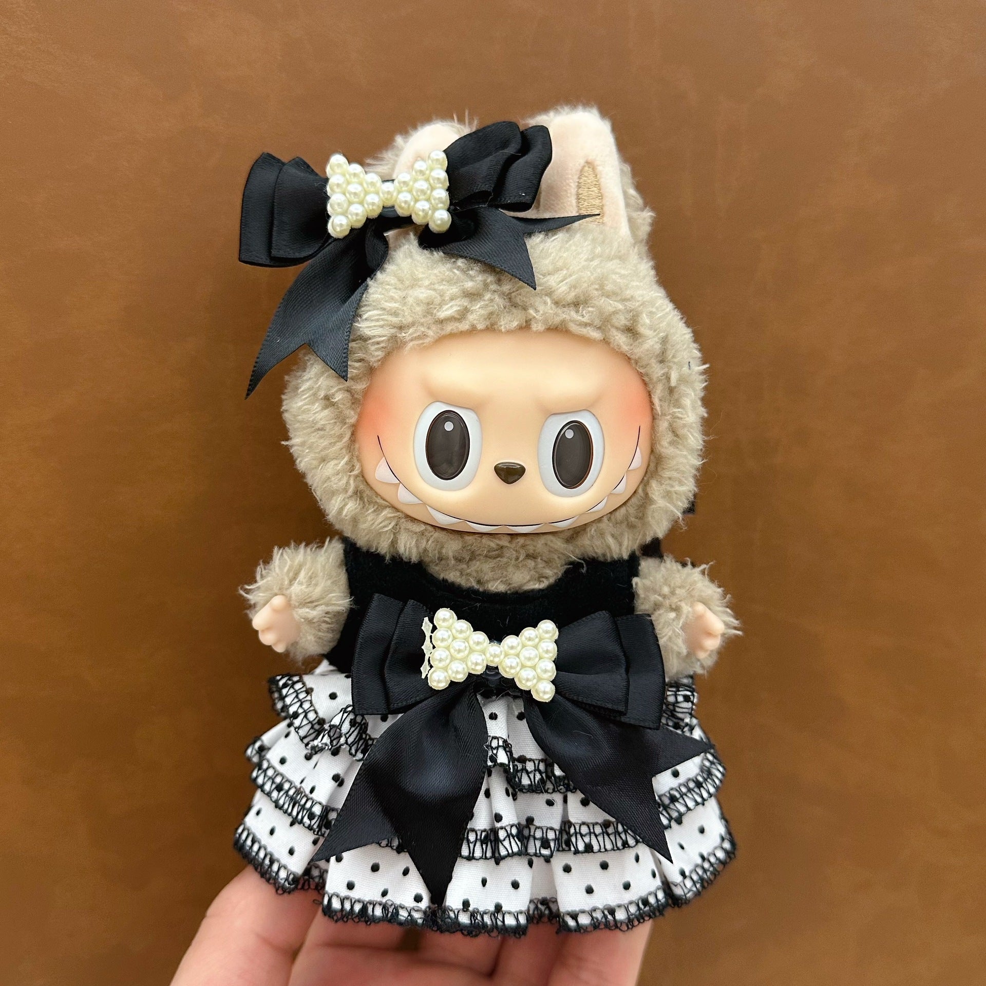 labubu doll clothes 17cm pull cloth clothes blind box doll skirt suit cute dress toy cross-border wholesale
