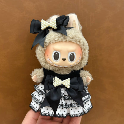 labubu doll clothes 17cm pull cloth clothes blind box doll skirt suit cute dress toy cross-border wholesale