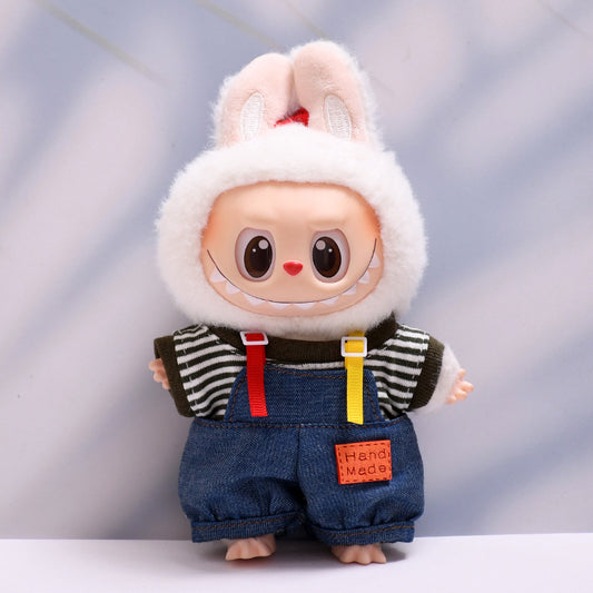 Only baby clothes] one, two and three generations of pendants labubu clothes Denim pants striped T labubu baby clothes