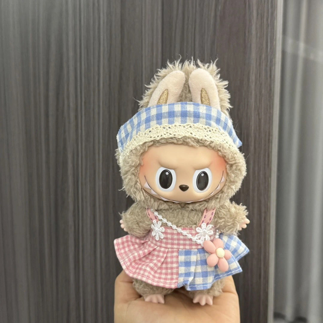 Labubu Sitting Party Doll Clothes First and Second Generation Blind Box Labubu Doll Clothes Plush Vinyl Face