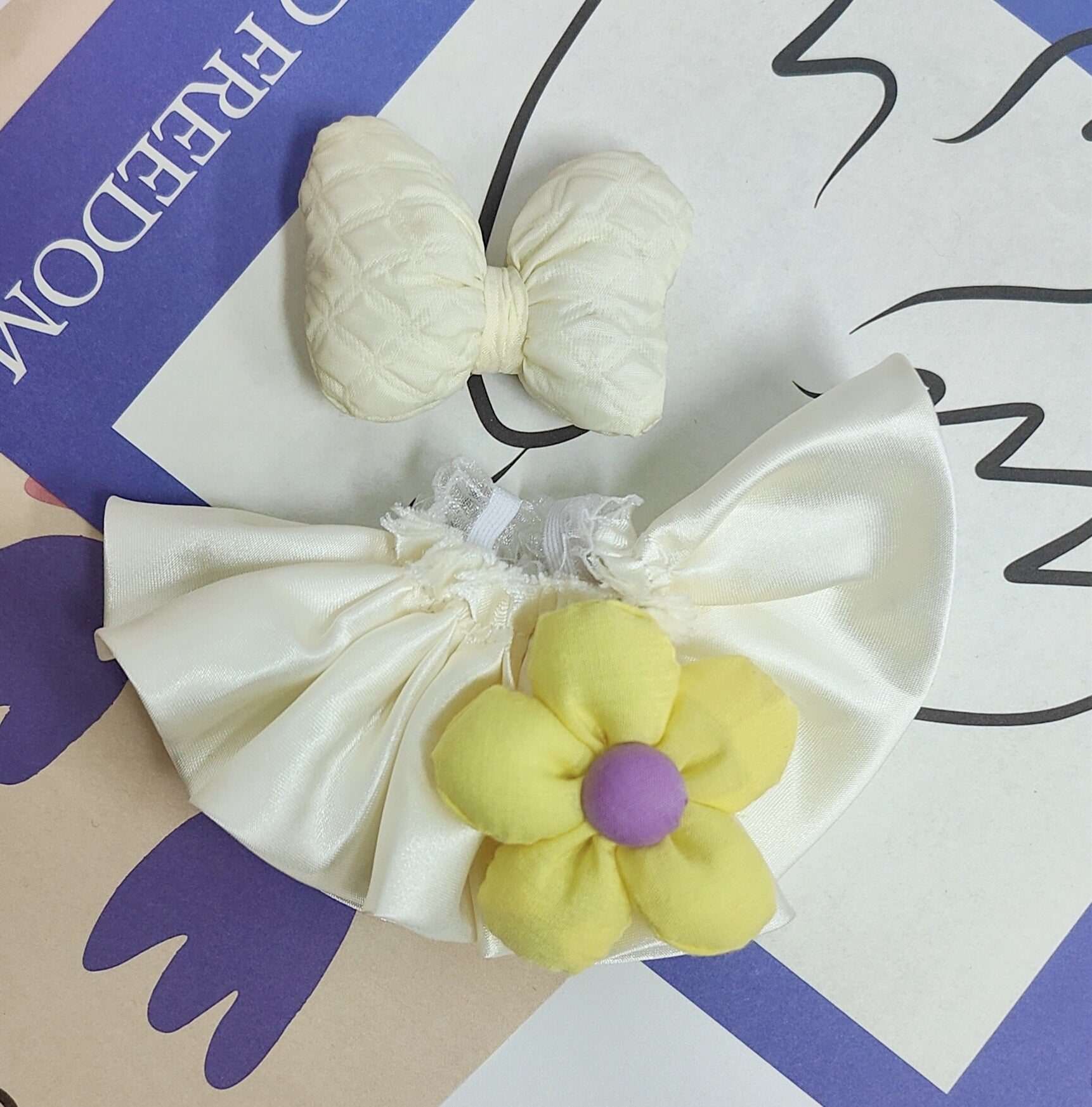 Labubu Doll Flower Dress with Bow - 15-20cm Outfit