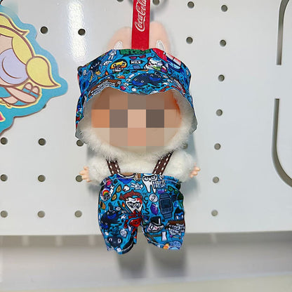 Labubu Doll Baby Clothes Outfit - 17cm Vinyl Doll Overalls Suit