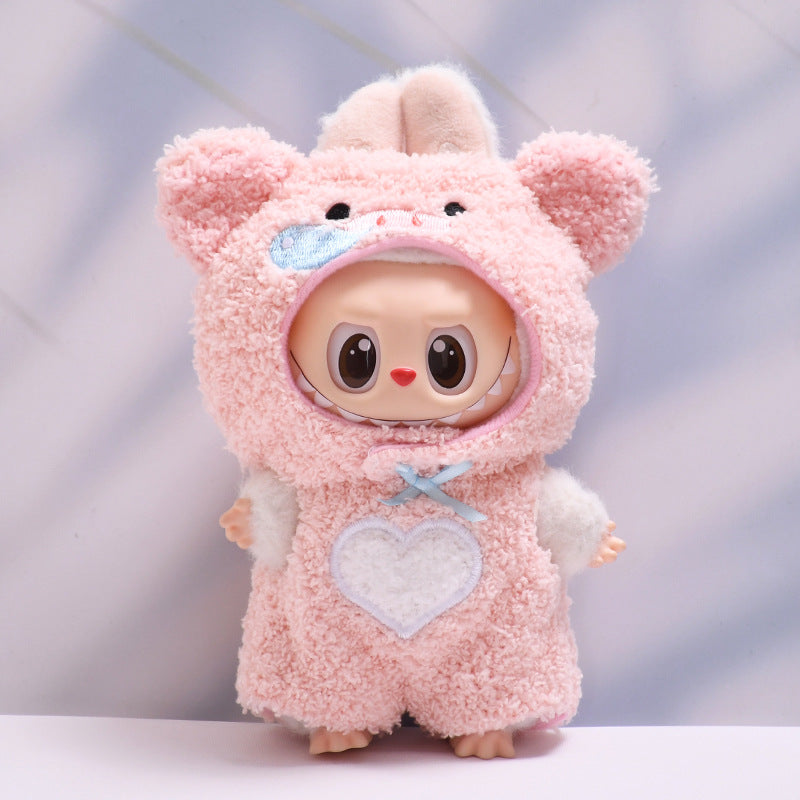 Only baby clothes] one, two and three generations of pendants labubu clothes plush small animal jumpsuit pull cloth baby clothes
