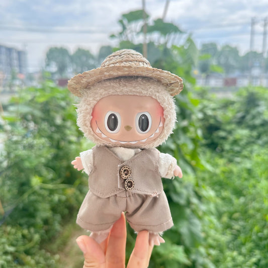Only clothes] 17CM blind box pull cloth for pendant LABUBU doll clothes pastoral leisure suit special clothes