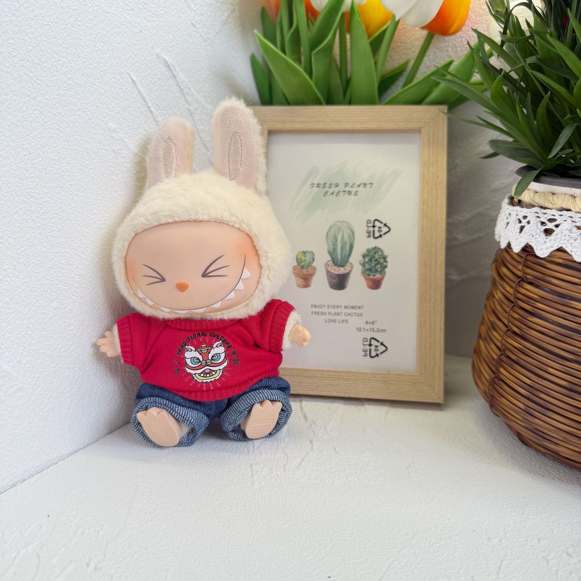 Baby Clothes Only] One or Two Generation Pendant Labubu Clothes Colorful T-Shirt Shorts suit Blind Box Labubu Baby Clothes New