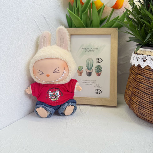 Baby Clothes Only] One or Two Generation Pendant Labubu Clothes Colorful T-Shirt Shorts suit Blind Box Labubu Baby Clothes New