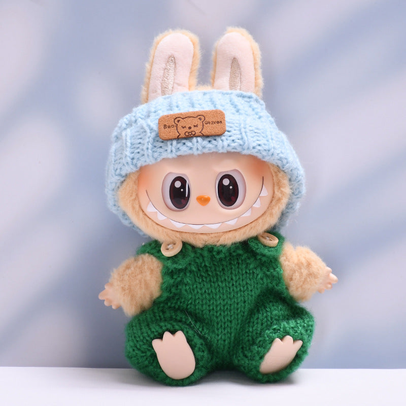Only clothes] the first and second generation of cloth pendant wool belt pants hat suit Labubu change baby clothes