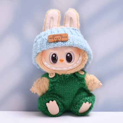 Only clothes] the first and second generation of cloth pendant wool belt pants hat suit Labubu change baby clothes
