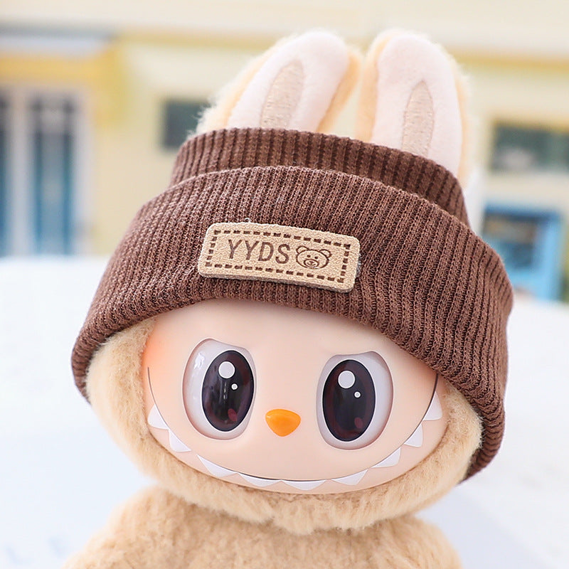 Only clothes labubu knitted wool hat labubu pendant sitting party doll clothes for the second generation