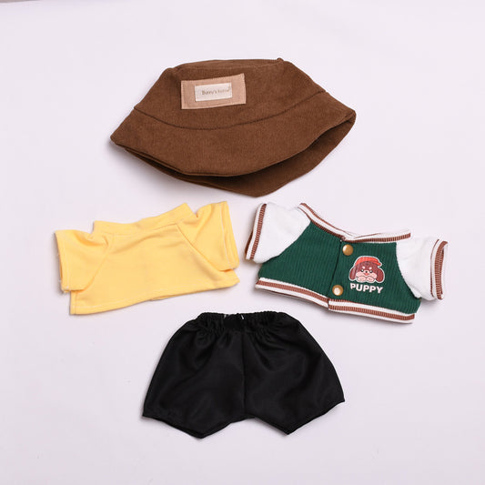 Labubu 38cm Baseball Outfit Set - Casual Doll Clothes & Hat