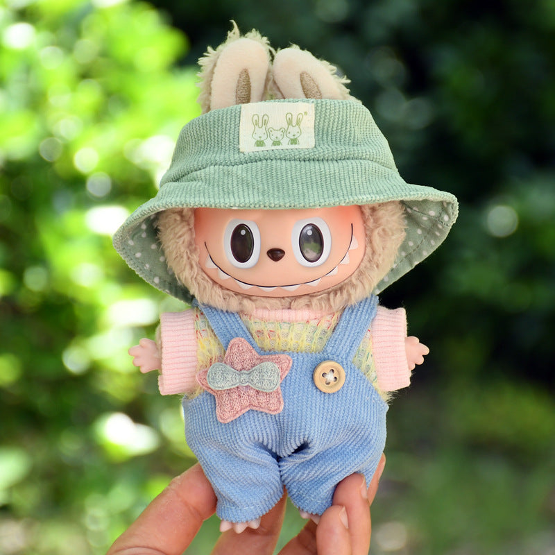 Doll clothes for sale only] Cloth-pulling pendant clothes star suspender pants sweater 17cm keychain vinyl doll clothes
