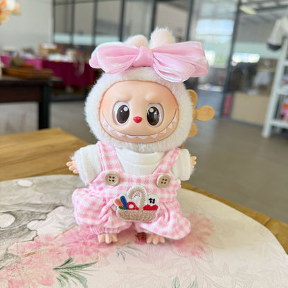 Only clothes] the first and second generation of cloth cloth clothes purchase little maniac plaid strap suit LABUBU change