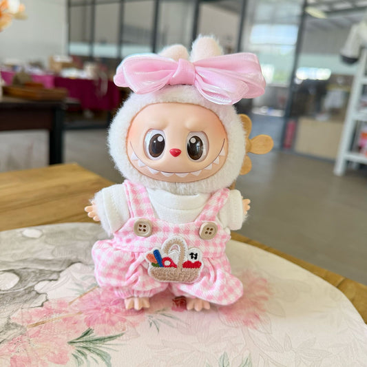 Only clothes] the first and second generation of cloth cloth clothes purchase little maniac plaid strap suit LABUBU change