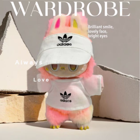 Labubu Doll Outfit - Black & White Hoodie & Pants Set