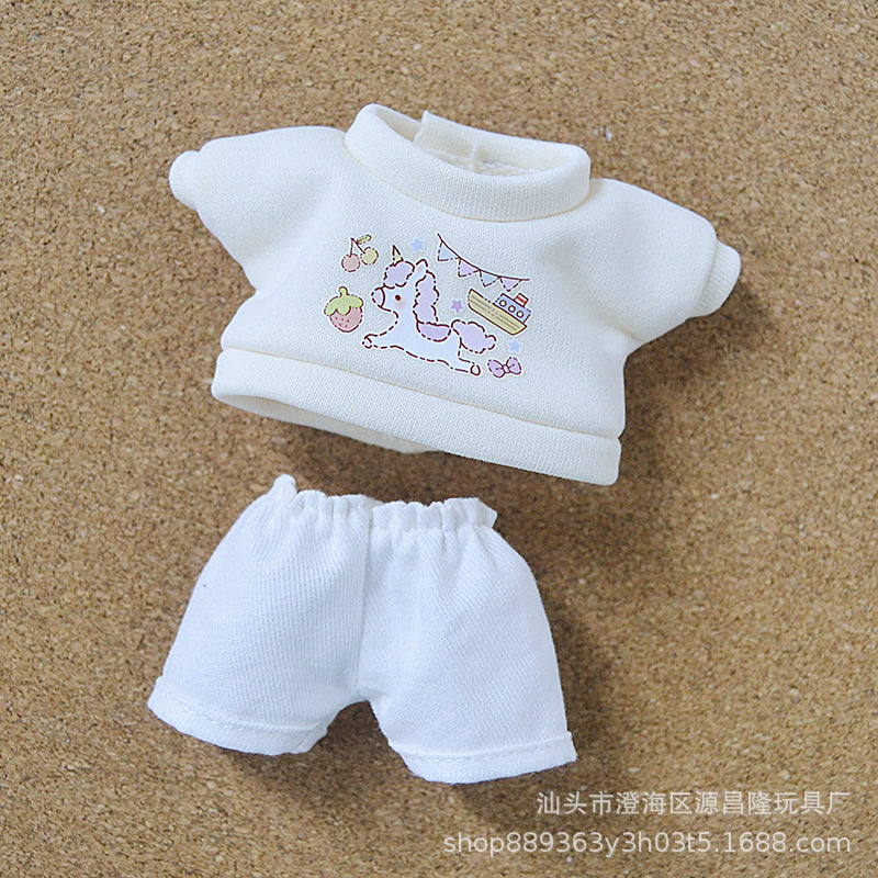 17cmLABUBU Rab Plush Doll Pendant Doll Sports suit Doll Doll Clothes Replacement