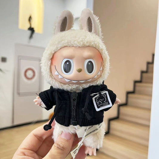 Labubu 17cm Zipper Shirt & Cute Outfits for Vinyl Doll