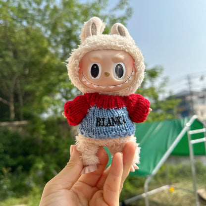 Only clothes] 15CM doll blind box pull cloth clothes sweater pants suit key chain LABUBU for Meng