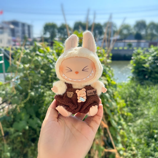 Only clothes] second-generation labubu clothes pendant LABUBU sit party doll biscuit music bear suspenders