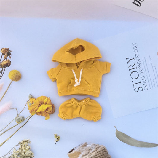 17cm Vinyl Macaron Plush Keychain Labubu Pendant Labubu Doll Wear suit for Sweatshirt Pants
