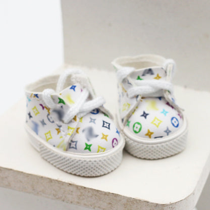 Labubu Doll Shoes for 10cm & 17cm Vinyl Dolls - Round Toe Cotton Shoes