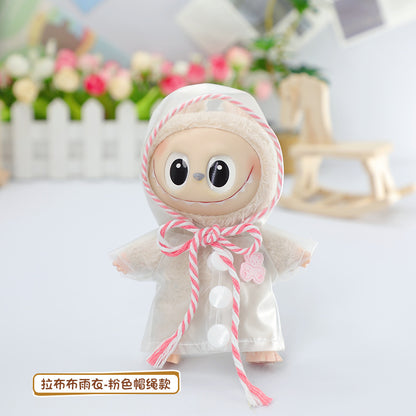 Labubu Baby Raincoat Dress-Up Doll Waterproof Transparent Hooded Jacket Clothes Labubu Pendant Baby Clothes