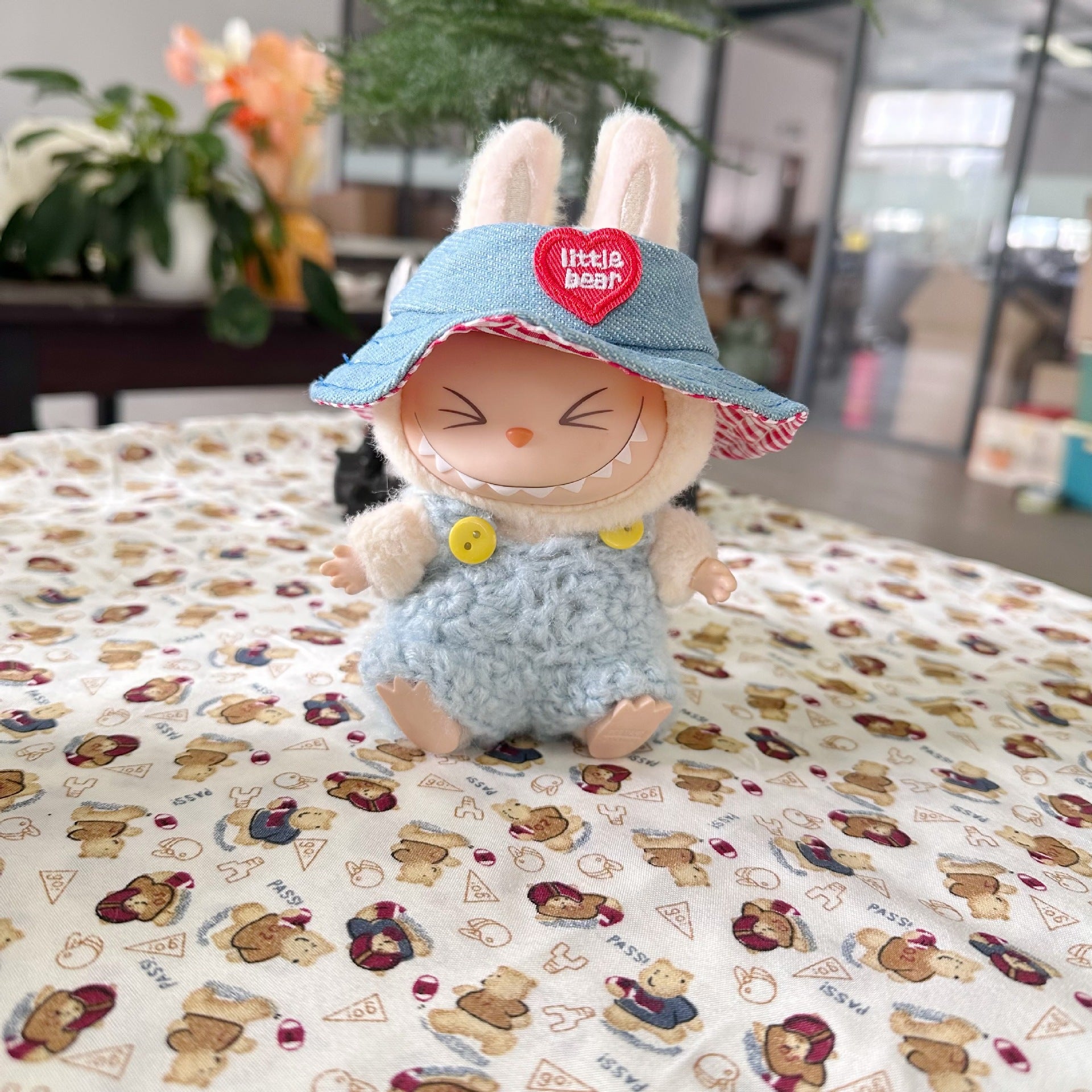 Clothes Only] 15cm Pendant Labubu Blind Box Macaron Labubu Time to chill Doll