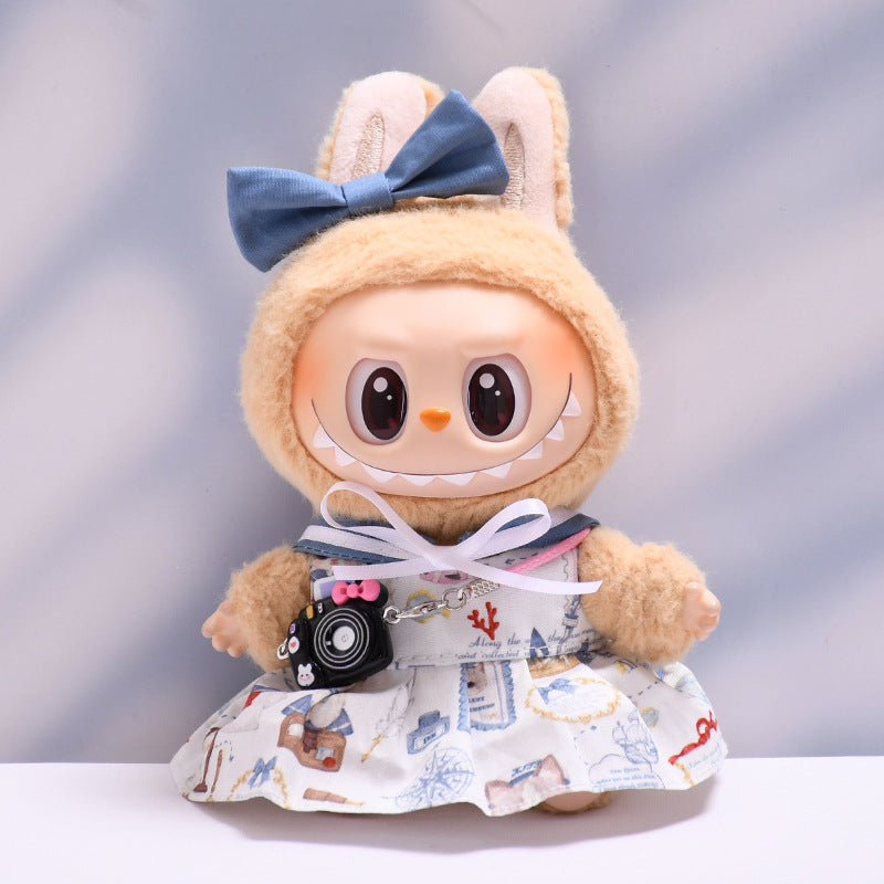 Only clothes] 17cm pendant pull cloth cloth for clothes spring and summer dress suit labubu baby dress cute