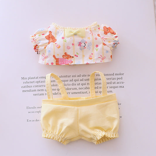 Clothes Only/Generation 1 and 2 Macarons Labubu Doll Coat Labubu Sit Party Doll Couple Strap suit