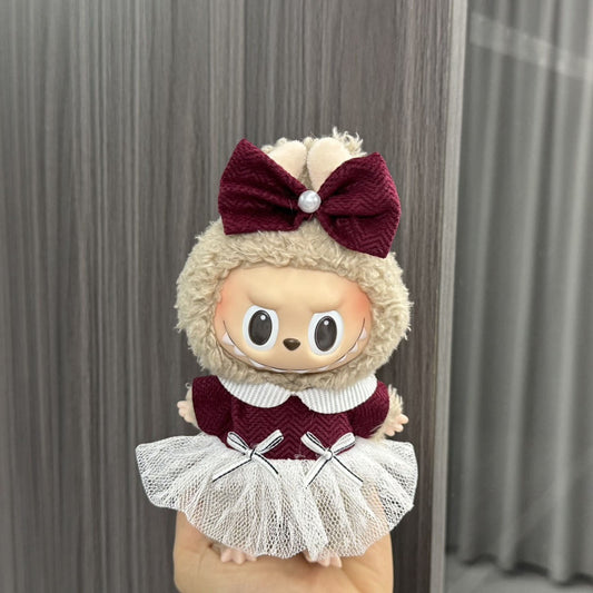 Labubu Sitting Party Doll Clothes First and Second Generation Blind Box Labubu Doll Clothes Plush Vinyl Face