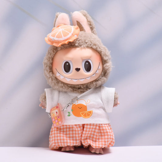 Only baby clothes] one, two and three generations of pendants labubu clothes fruit orange T-shirt suit labubu baby clothes