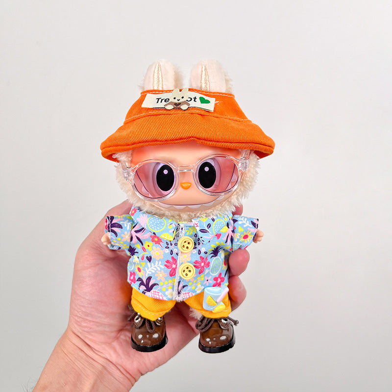 Wholesale 17cm one, two and three generations of labubu doll cloth cloth clothes pendant blind box sit party doll suit
