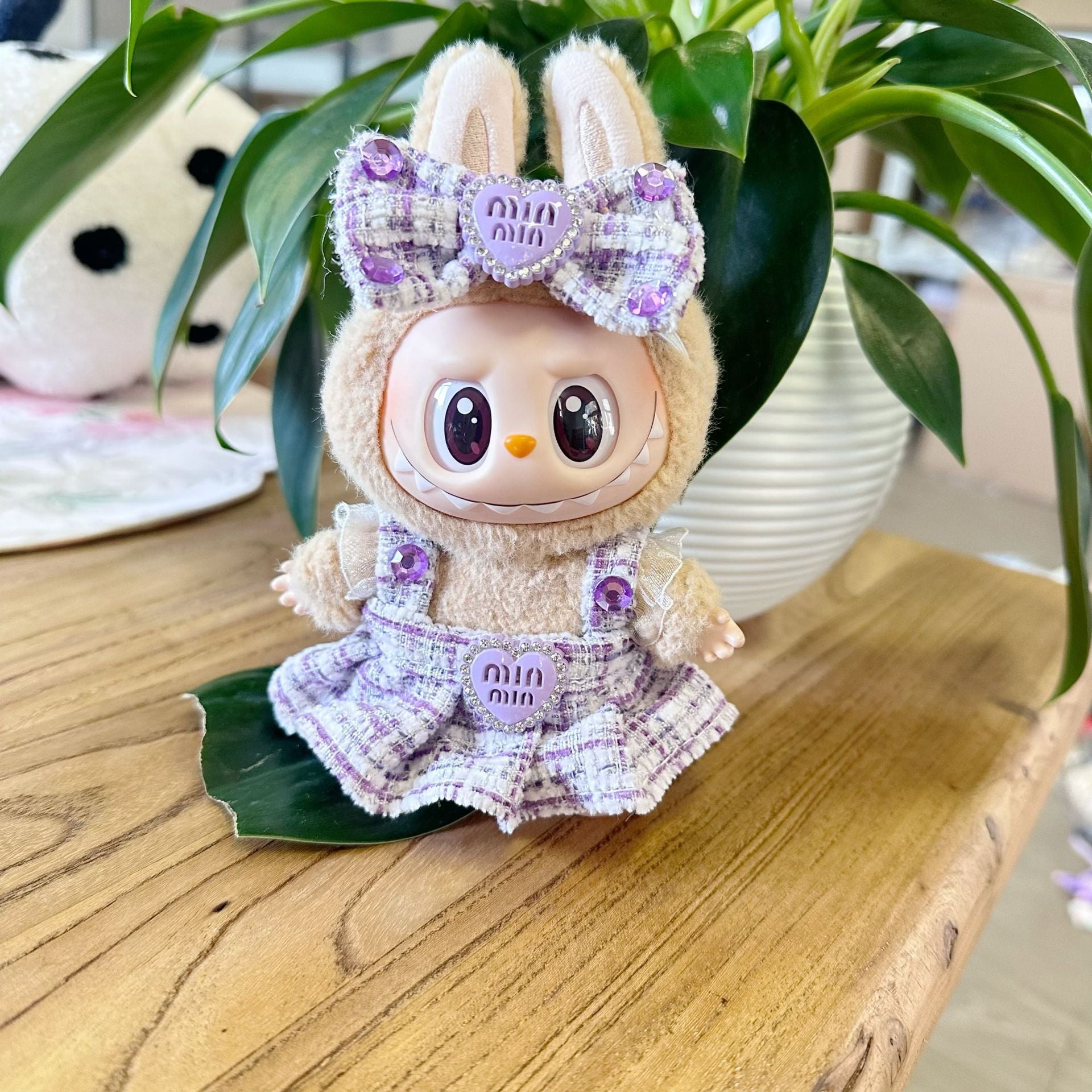 Clothes Only] New Rab Cloth Doll Clothes Fragrant Style Jumbo suit LABUBU Hair Accessories for Bow