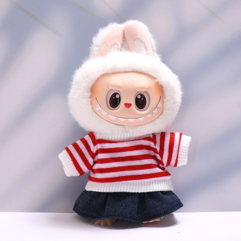 Only baby clothes] one or two generation pendant labubu clothes rainbow white T jeans suit suit labubu baby clothes