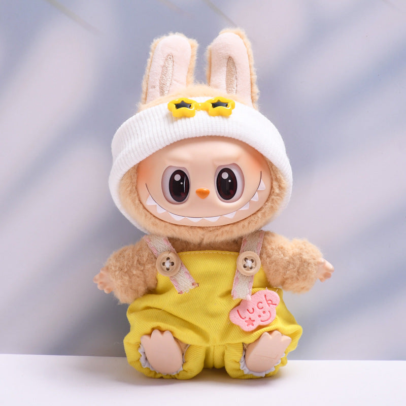 Only clothes] first and second generation labubu pendant luck suspenders hat suit labubu change baby clothes