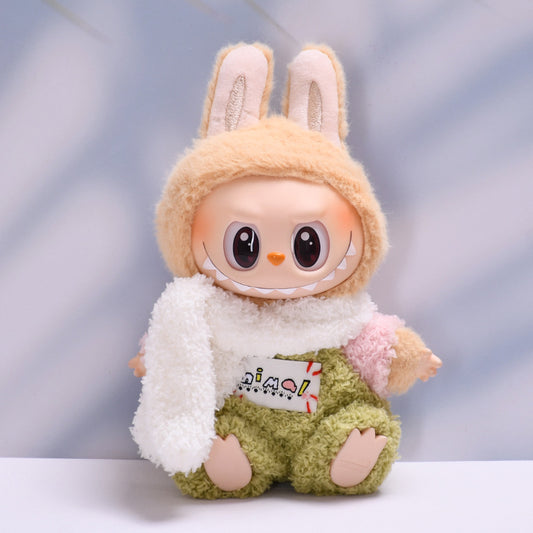 Labubu Doll Clothes - Plush Scarf & Crawling Outfit Set for 2nd Gen Pendant