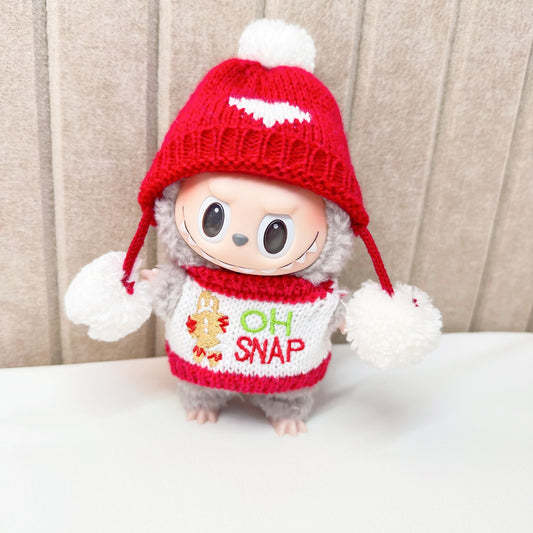 15cm blind box cloth cloth clothes pendant labubu Christmas suit handmade elk pig suit hoodie