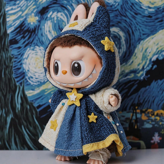 Labubu Vinyl Doll Starry Sky Baby Clothes & Hood Hat Set
