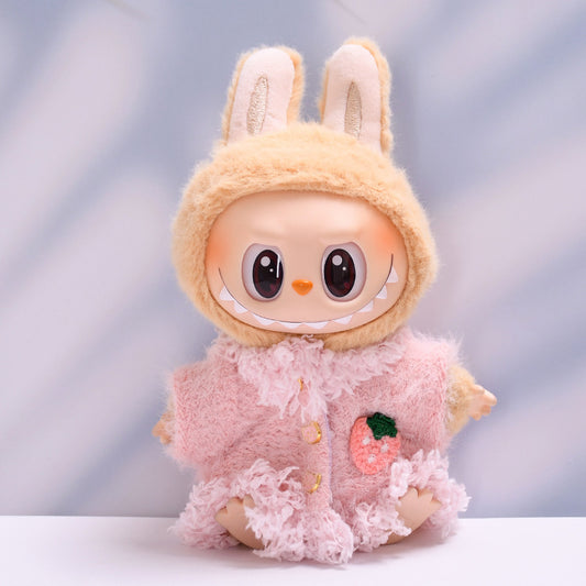 Labubu Doll Plush Jacket & Hat Outfit for 2nd Gen Pendant - Green, Pink, Brown
