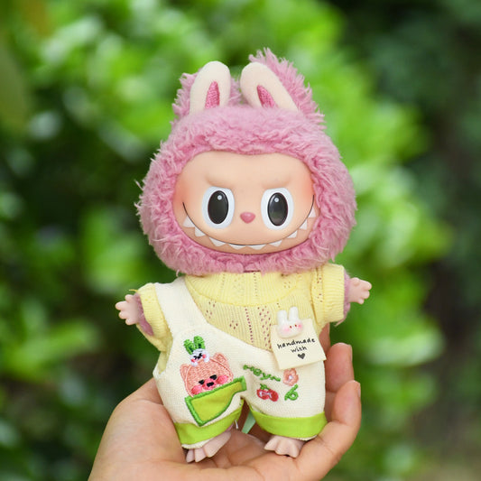 Only clothes] blind box 17cm cloth pendant clothes cute cartoon suspenders suit labubu doll cute