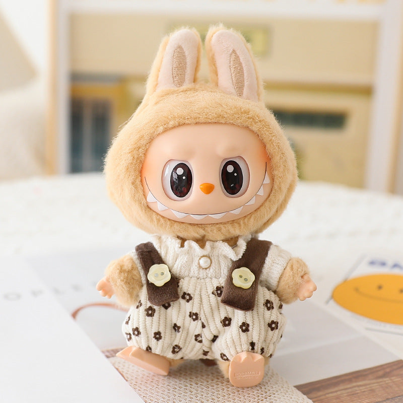 The second generation of cloth cloth clothes vinyl doll sitting party labubu replacement pants hat shoes