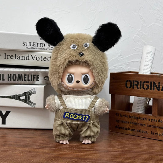 Wholesale labubu doll clothes 17cm pull cloth blind box pendant one or two generation vinyl plush doll suit