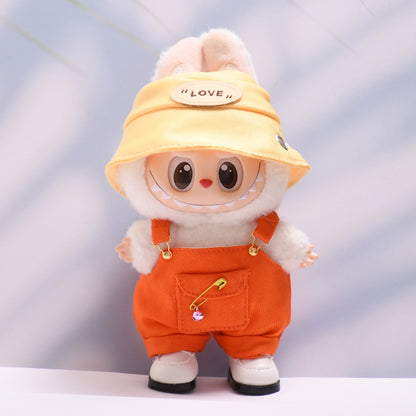 Only baby clothes] one or two generation pendant labubu clothes colorful pocket suspenders pants hat suit cloth baby clothes