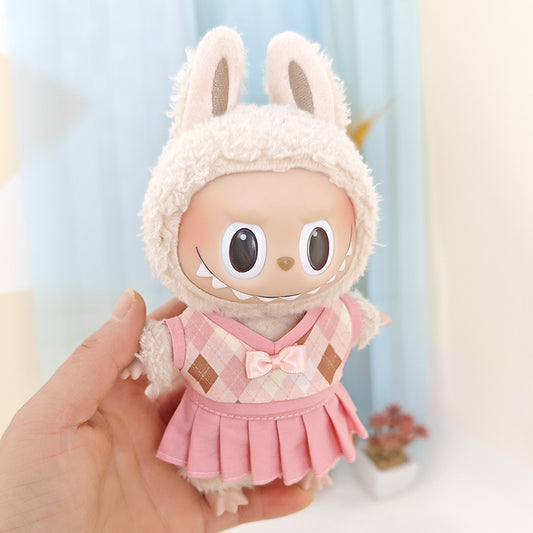 Creative British Style Couple Clothes Suitable for 17cm Pendant Rab Cloth Keychain Pendant Doll Clothes Dress for Doll
