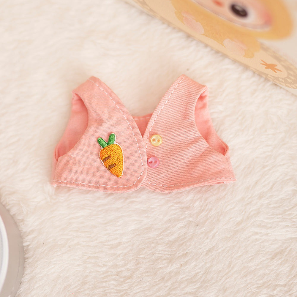 Bubble Mart 17cm Rab Cloth Pendant Sitting Party Doll Animal Print Skirt Rabbit Vest suit