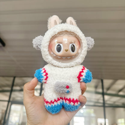 Only clothes] lisa with 17CM labubu white goose doll clothes for Thailand net red explosions LABUBU accessories