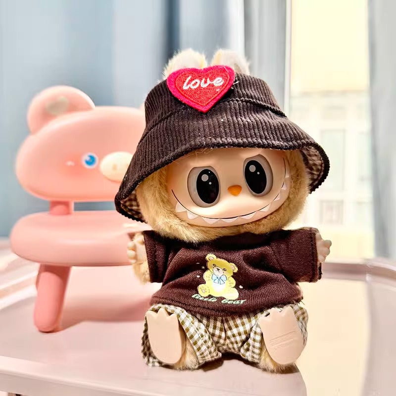 Clothes Only] First/Second Generation Pendant Labubu Clothes Rab Sit Party Doll Shark Elk suit