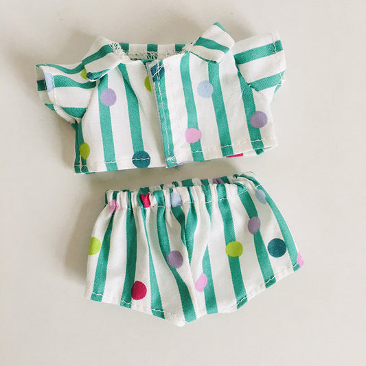 17cm Vinyl Plush Doll Clothes Rags Cloth Pendant Floral Shirt Shorts Clothing Accessories Doll Doll Clothes