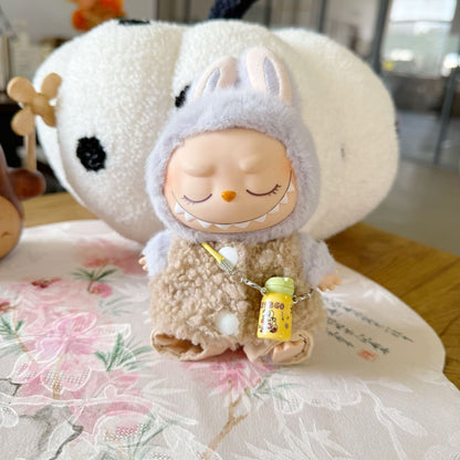 The first and second generation of rabu cloth clothes sit party doll clothes fashion teddy circle velvet vest suit LABUBU