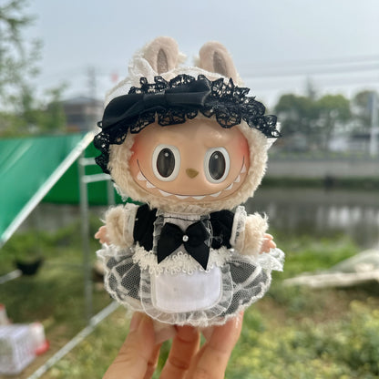 Only clothes] LABUBU doll 17CM key chain cloth cloth clothes Bailey suit pendant doll clothes full