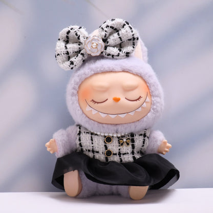 Only baby clothes] one or two generation pendant labubu clothes small fragrant wind black yarn skirt suit cloth baby clothes